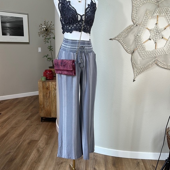 Boho flowy comfortable pull on wide leg pants - Picture 1 of 10